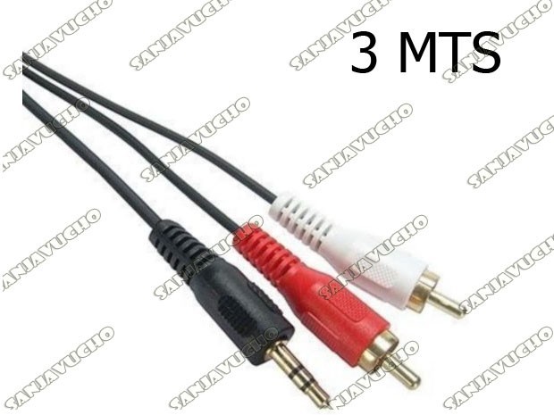 &uu CABLE MINIPLUG A 2 RCA 3 MTS (155a)